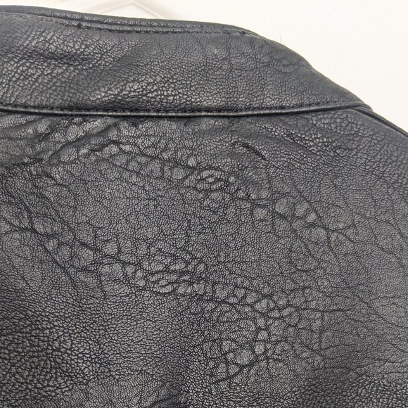 Brave Soul Faux Leather Biker Jacket. Black. Large - Picture 6 of 6